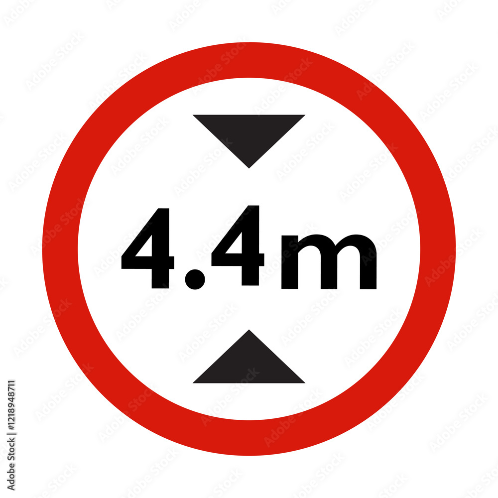 4.4 m height limit sign vector illustration 4.4 m height limit sign vector illustration