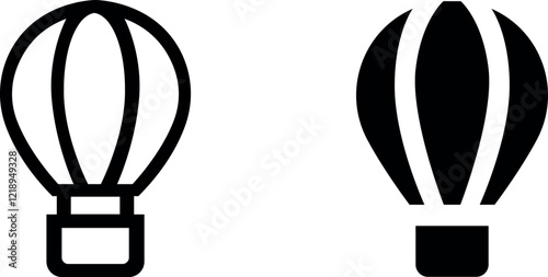 Hot Air Balloon Vector Icon Set - Colorful and Adventurous Graphics