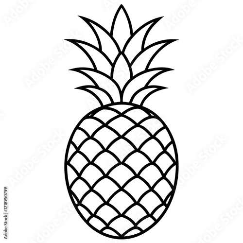 Modern Pineapple Line Art Illustration