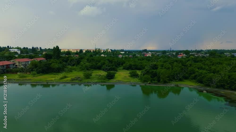 Kolkheti National Park. Paliastome, Aerial view of Lake Paliastomi. Kolkheti National Park. Paliastome, Aerial view of Lake Paliastomi.