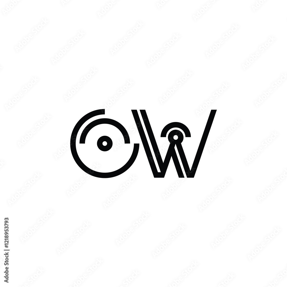 OW monogram logo design letter text name symbol monochrome logotype alphabet character simple logo OW monogram logo design letter text name symbol monochrome logotype alphabet character simple logo