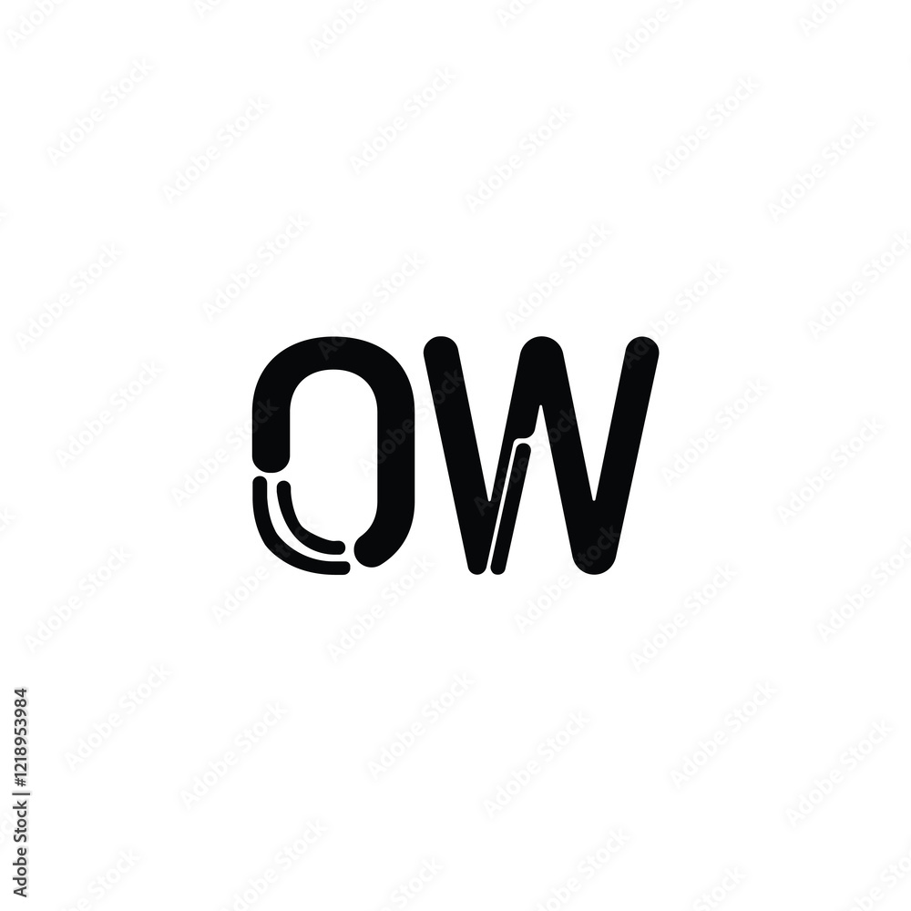 OW monogram logo design letter text name symbol monochrome logotype alphabet character simple logo OW monogram logo design letter text name symbol monochrome logotype alphabet character simple logo