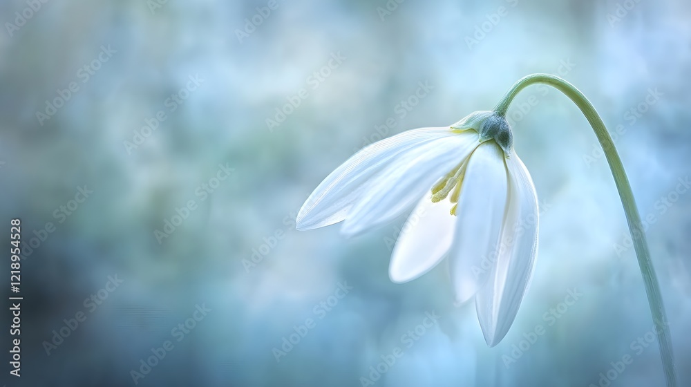 Delicate Snowdrop Flower in Soft Focus with Dreamy Background Delicate Snowdrop Flower in Soft Focus with Dreamy Background