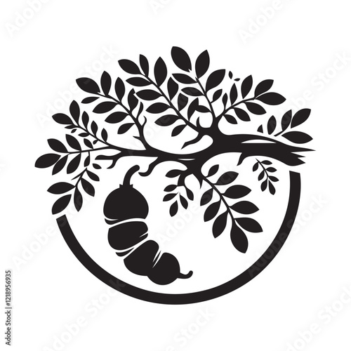 Tamarind Icon Silhouette Vector Illustration