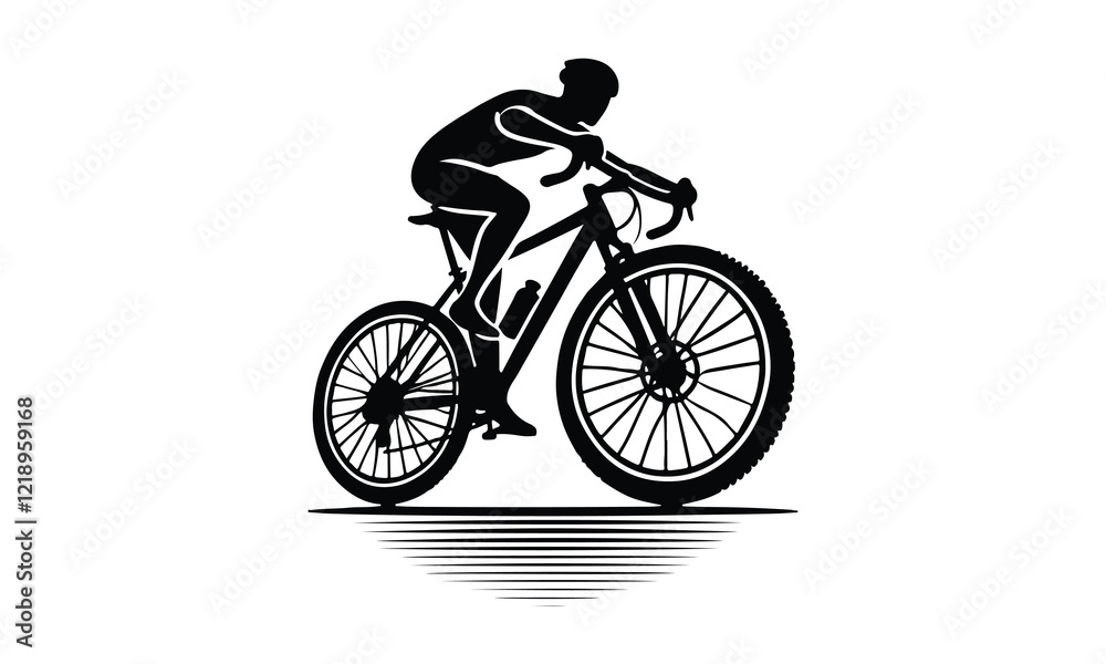 Fototapeta premium cycle Vector, Flat bicycle icon, bicycle silhouette vector white background