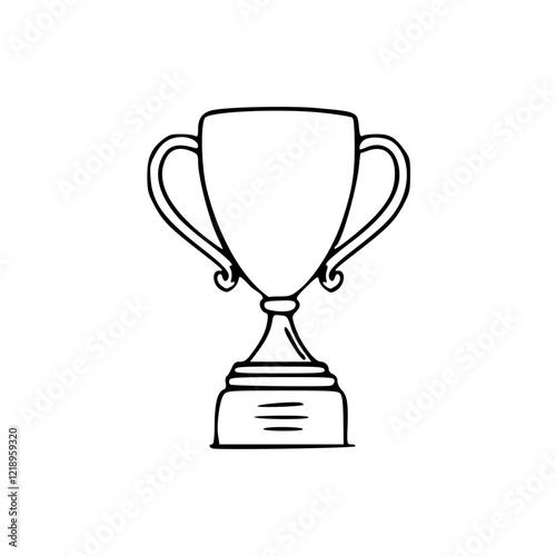 a line art drawing of a trophy cup illustration