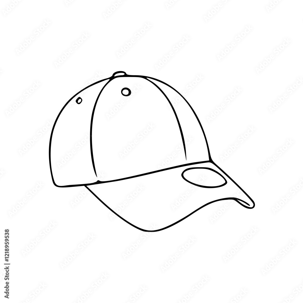 Φωτογραφία a line art drawing of a baseball cap vector illustration
