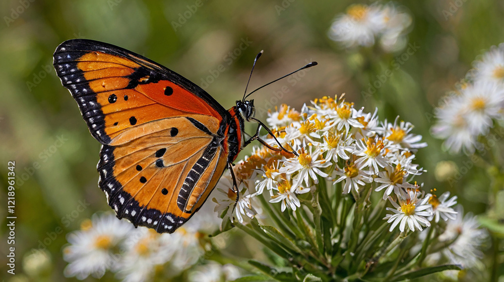 Fototapeta premium Black and orange viceroy butterfly