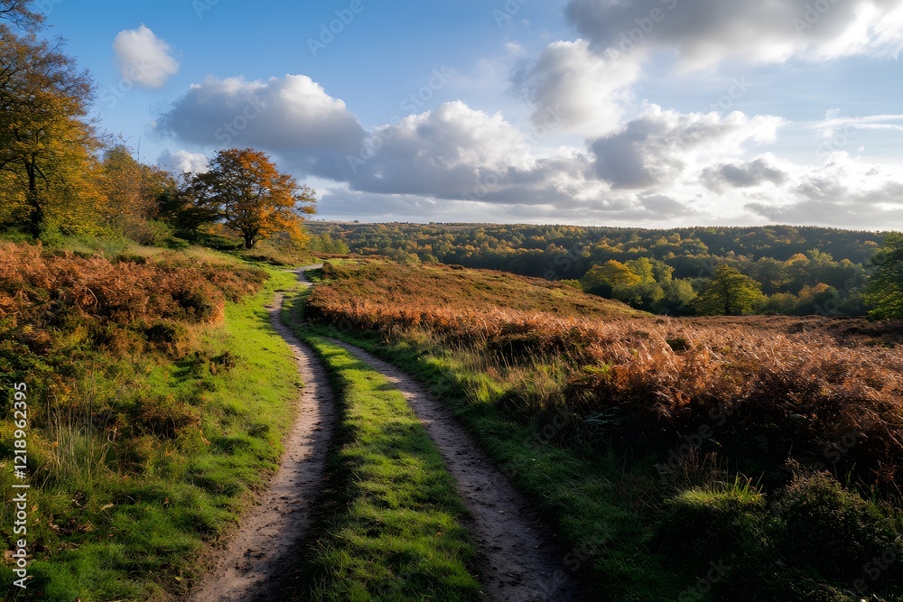 Naklejka premium rural landscape in autumn, Generative AI
