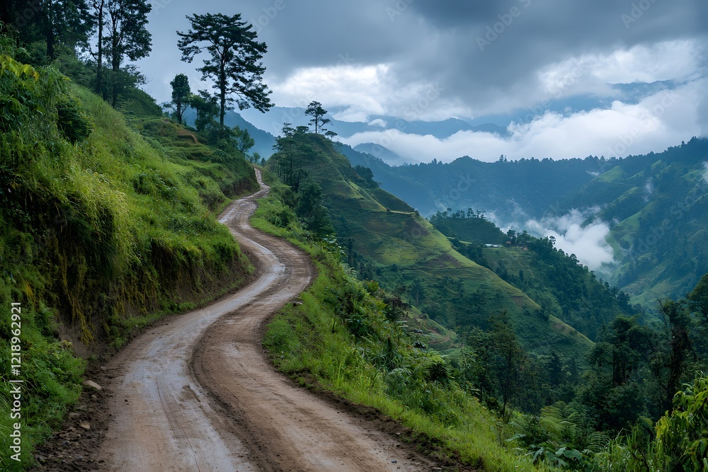 Obraz premium road in mountains, Generative AI