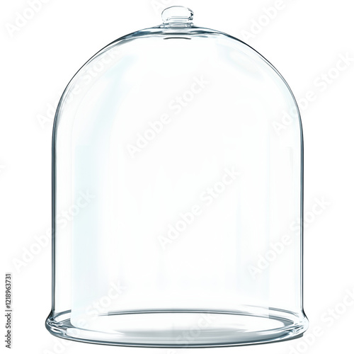 Glass Bell Jar Dome Isolated with Transparent Background, Generative AI