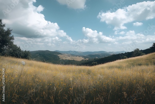 landscape with clouds, Generative AI