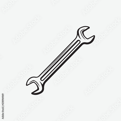Wrench hand drawn illustration artwork