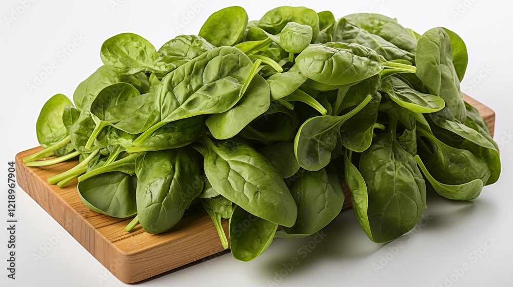 Fresh, organic spinach leaves isolated on white background, perfect for healthy salads and vegetarian dishes Fresh, organic spinach leaves isolated on white background, perfect for healthy salads and vegetarian dishes