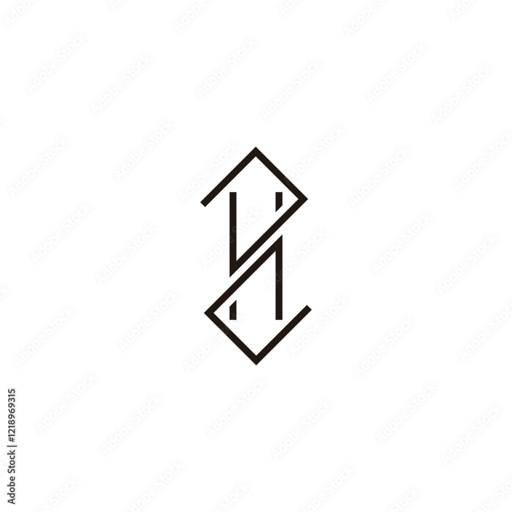 Letter H number 2 square geometric symbol simple logo vector Letter H number 2 square geometric symbol simple logo vector
