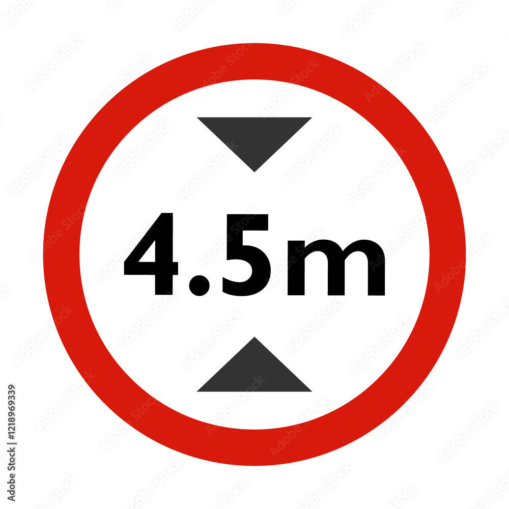 4.5 m height limit sign vector illustration 4.5 m height limit sign vector illustration