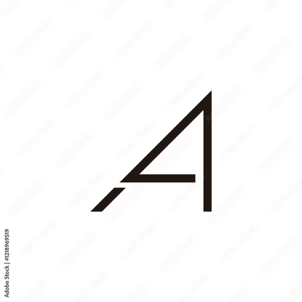 Letter A number 4 line geometric symbol simple logo vector Letter A number 4 line geometric symbol simple logo vector