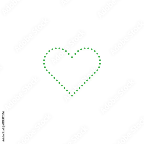 Heart, dots geometric symbol simple logo vector