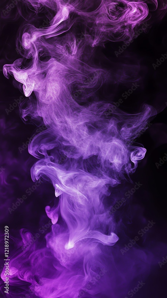 swirl of purple smoke on dark background for mystical design and ethereal overlay applications swirl of purple smoke on dark background for mystical design and ethereal overlay applications