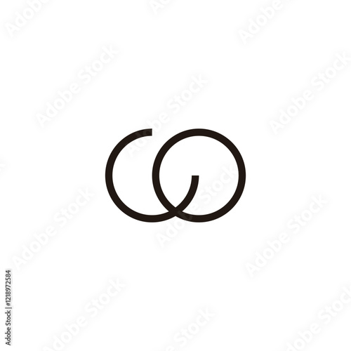 Letter G O circle geometric symbol simple logo vector