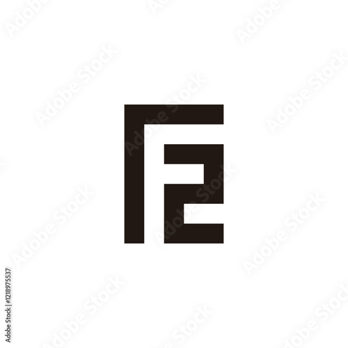 Free Download Letter r, F number 2 square geometric symbol simple logo vector - GFXLoad