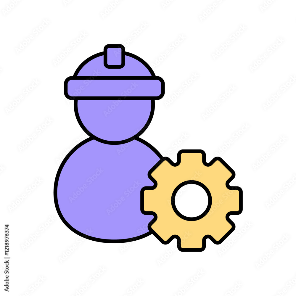 Icon a worker, isolated against a clean background. Icon a worker, isolated against a clean background.