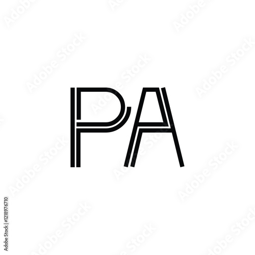 PA monogram logo design letter text name symbol monochrome logotype alphabet character simple logo photo