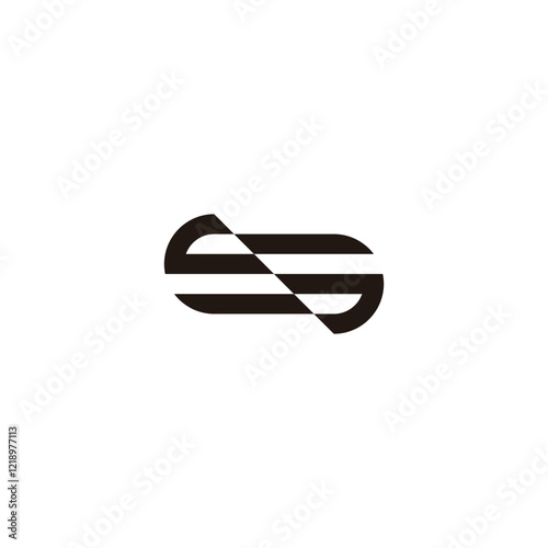 Letter S truncated geometric symbol simple logo vector