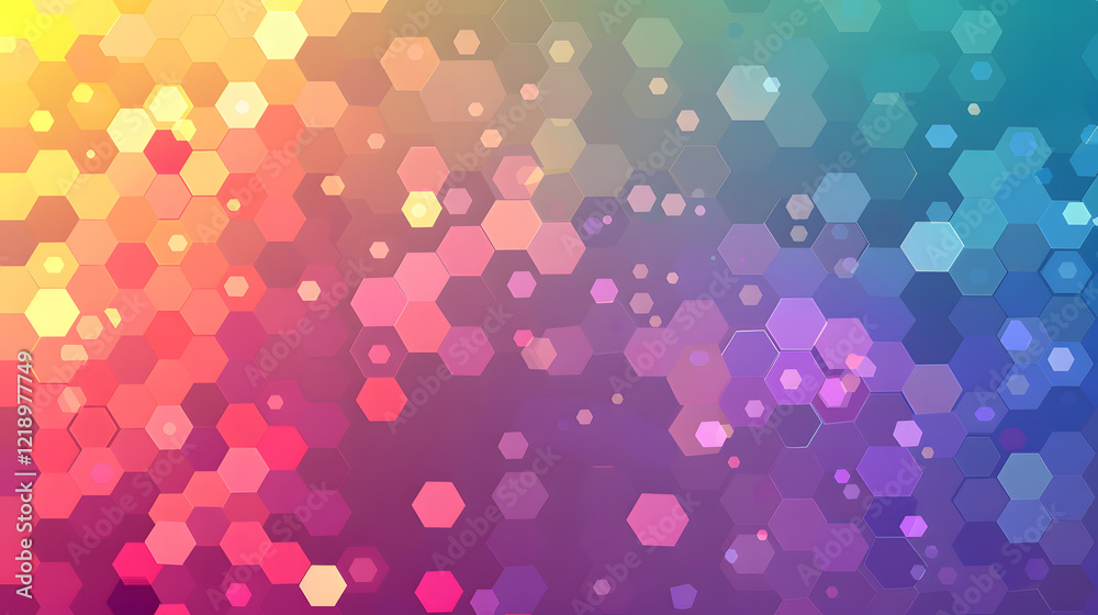 Dynamic trendy simple color gradient abstract background with hexagon texture effects, generative ai Dynamic trendy simple color gradient abstract background with hexagon texture effects, generative ai