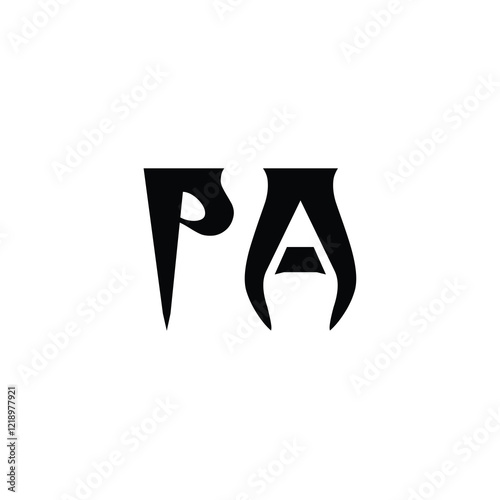 PA monogram logo design letter text name symbol monochrome logotype alphabet character simple logo photo