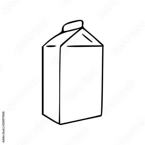 a line art drawing of a milk carton package