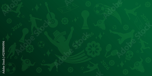 Creative template design for World Cup America, canada, Mexico 2026, Football Background for banner, card, website, vector illustration.