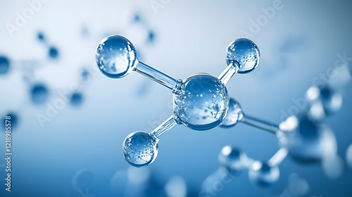 Abstract Molecular Structure Science Background Blue Atoms