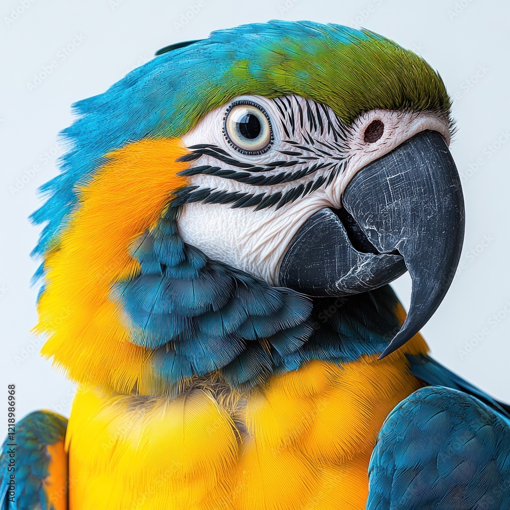 Fototapeta premium Closeup of vibrant macaw showcasing its colors