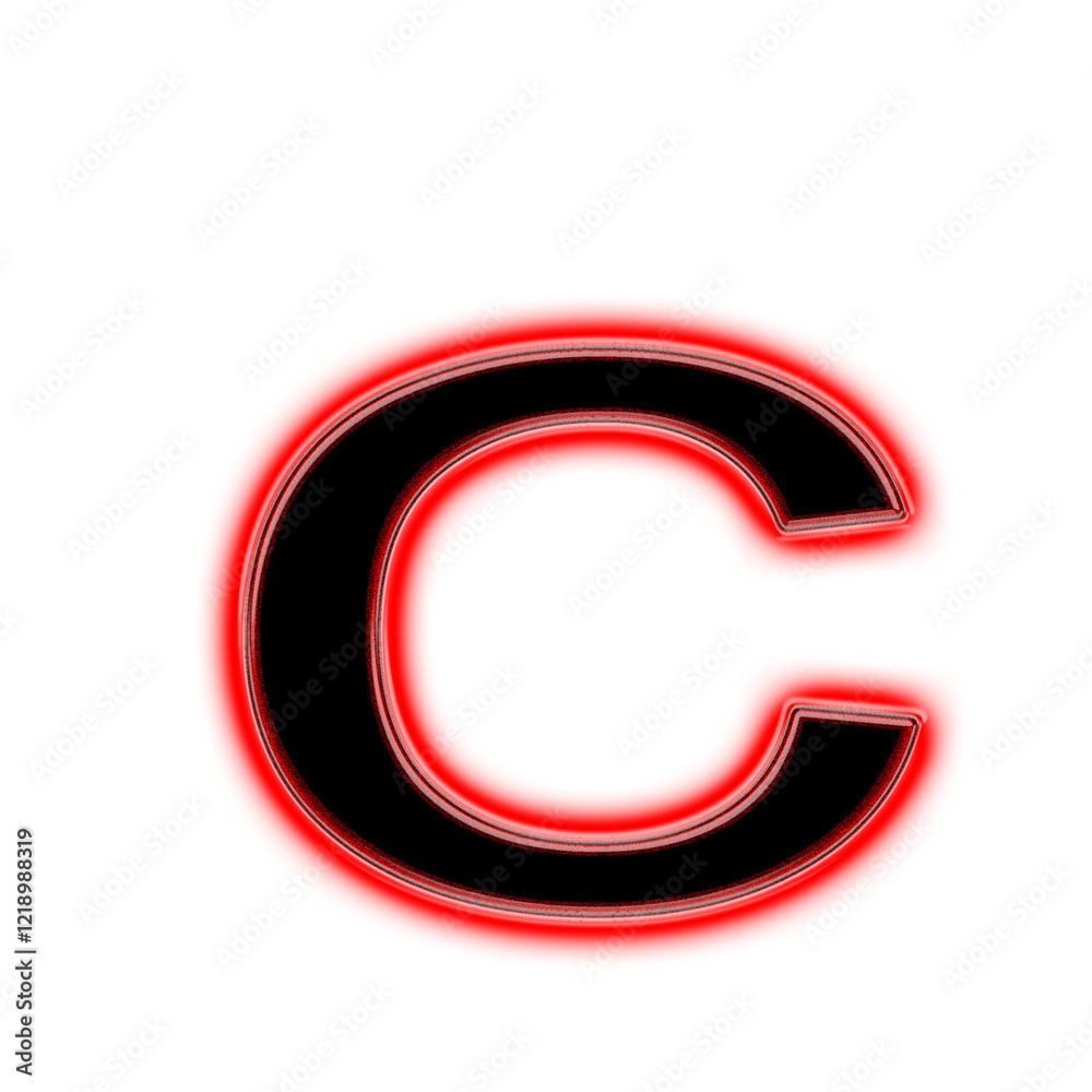 3d letter c small red and black 3d letter c small red and black