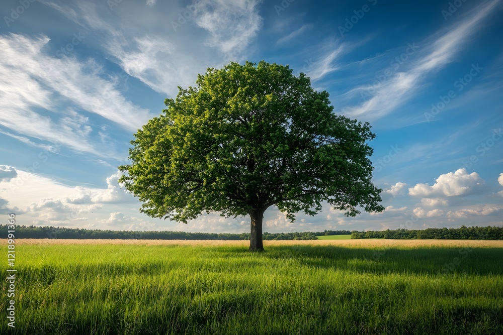 tree on a field, Generative AI tree on a field, Generative AI