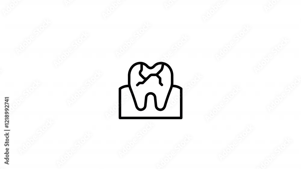 Broken teeth Animated Icon With Alpha Broken teeth Animated Icon With Alpha