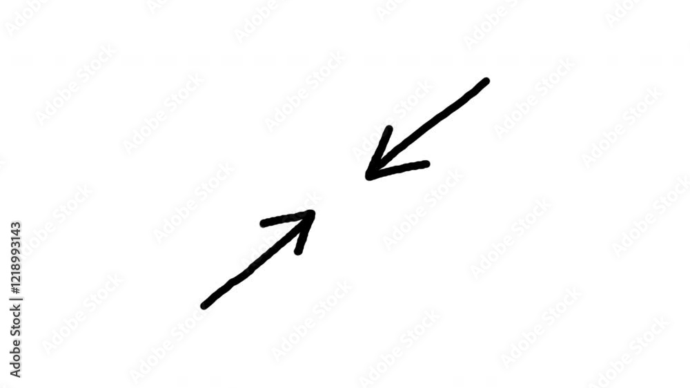 hand drawn black two arrow scribble animation. motion doodle arrow on transparent background. 4K Video hand drawn black two arrow scribble animation. motion doodle arrow on transparent background. 4K Video