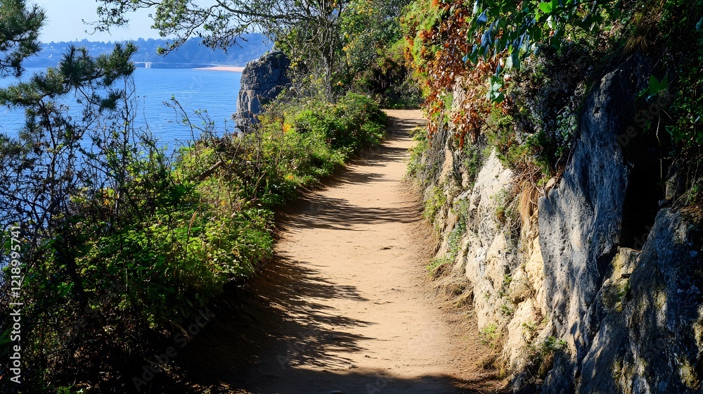 Scenic Coastal Walking Path Ocean View Trail