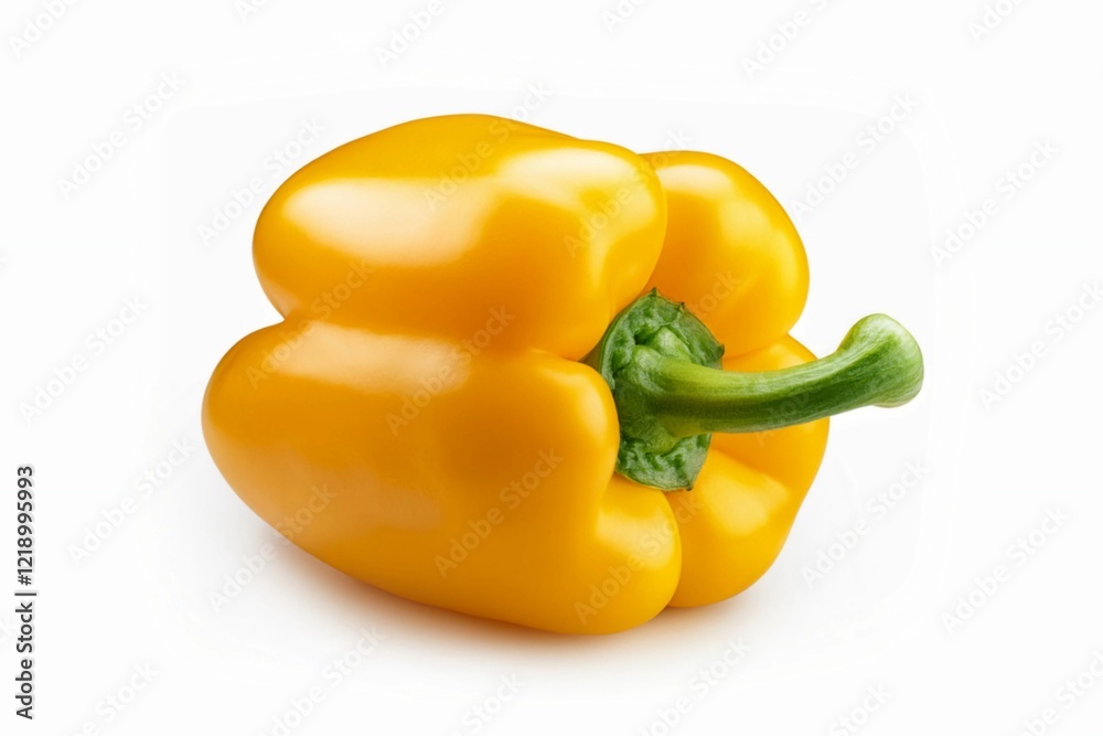Yellow bell pepper or Yellow paprika isolated on white background with clapping path full of depth Yellow bell pepper or Yellow paprika isolated on white background with clapping path full of depth