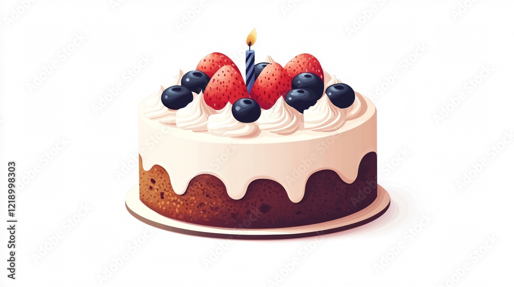 Detailed Birthday Cake Icon Vector Illustration Detailed Birthday Cake Icon Vector Illustration