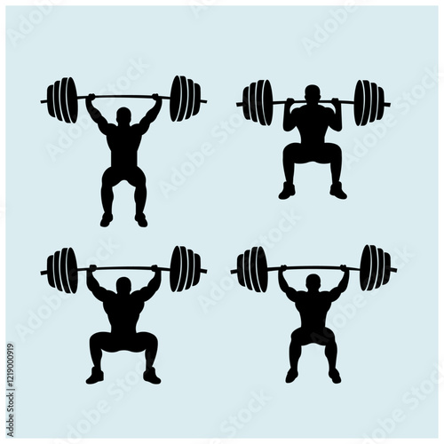 silhouette of a man lifting weights