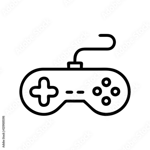 Simple black vector icon of a gaming controller for video games