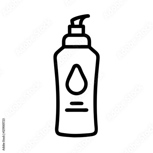 simple black lotion bottle icon with pump photo