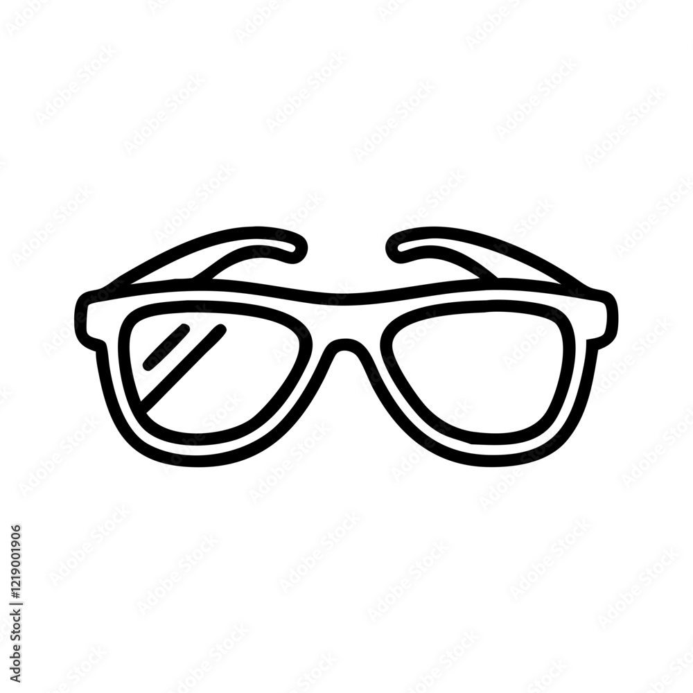 Simple black vector icon of sunglasses