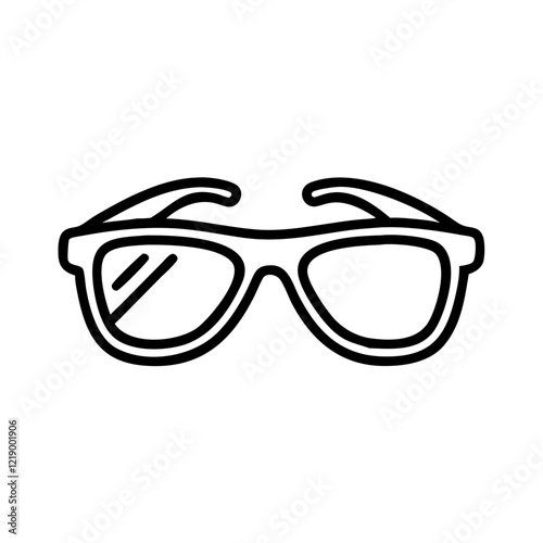Simple black vector icon of sunglasses