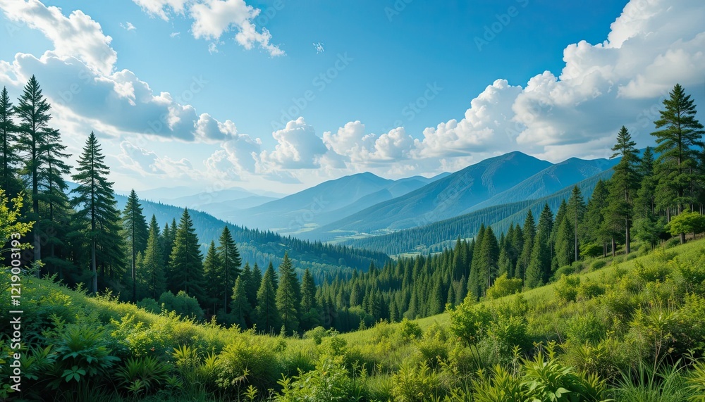 Fototapeta premium Climate change mitigation strategies for reducing global warming through renewable energy, reforestation, and sustainable practices for a healthier planet