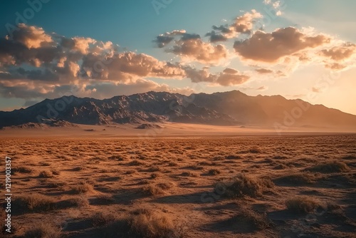 sunset in the desert, Generative AI