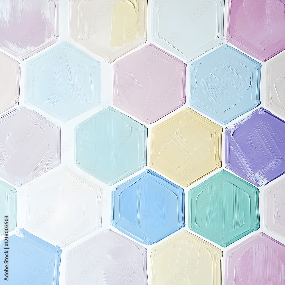 Pastel hexagonal tiles with soft gradient colors Pastel hexagonal tiles with soft gradient colors