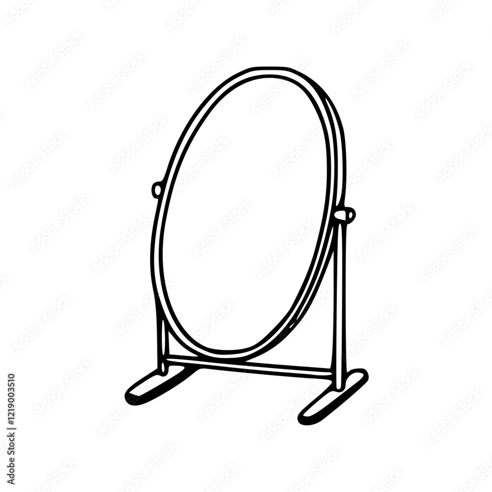 a line drawing of a mirror